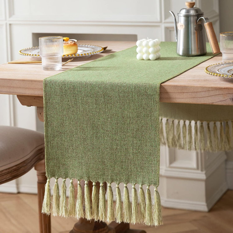 Chemin de table Burlap, Green