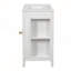 Meuble-lavabo de 36 po avec 2 portes à fermeture douce, armoire de rangement moderne à cadre en bois massif avec 3 tiroirs et lavabo en céramique-1129932800