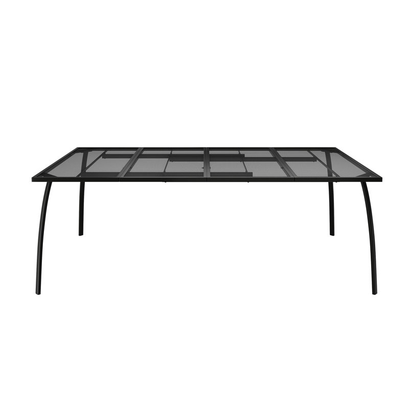 Myion Outdoor Dining Table withMesh Design Garden Furniture Steel, 39.37" W x 78.74" L x  28.35" H
