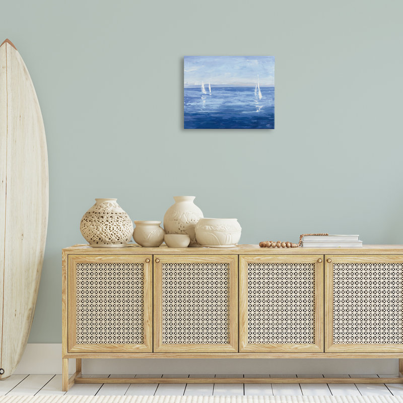  Art mural sur toile «Vivid Bateaux Open Sail» par Julia Purinton, H 16 po x l 20 po