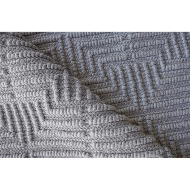 Manzoni Wool Geometric Area Rug in Gray, Rectangle 6' x 9', Gray