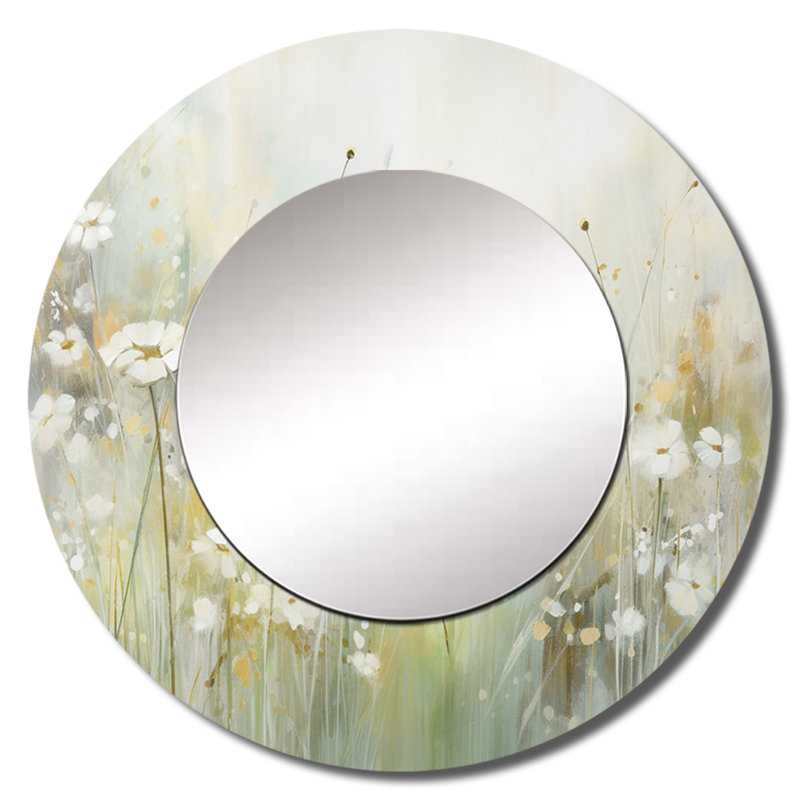 Miroir mural Panayiotis vert beige Serene Meadows II - Botanicals, 36 po x 36 po