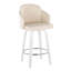 Tabourets de comptoir pivotants à hauteur fixe avec similicuir et repose-pieds chromés, parfaits pour les cuisines et les bars modernes - ensemble de 2-1090595632-1090595637