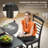 Wooden Dining Chairs Set of 4, Farmhouse Upholstered Kitchen Chairs with Rubber Wood Frame for Living Room, Dining Room, Black and Gray-511857715-511857719-511857707