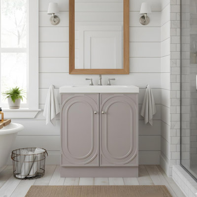 30" Freestanding Bathroom Vanity with Sink and 2 Soft-Close Doors