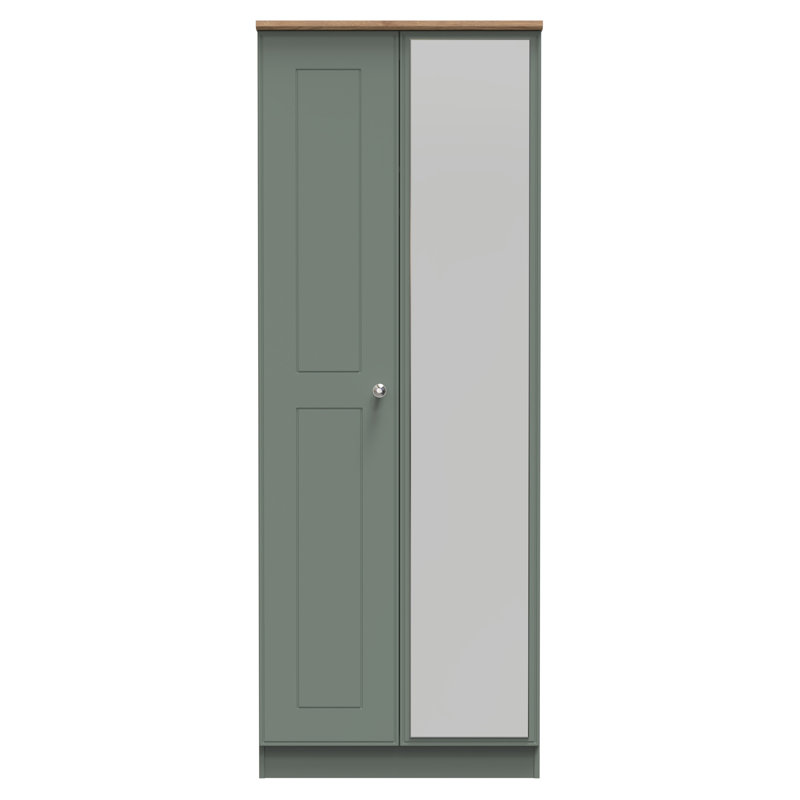 Conners Manufactured Wood Wardrobe, Reed Green/Riviera Oak