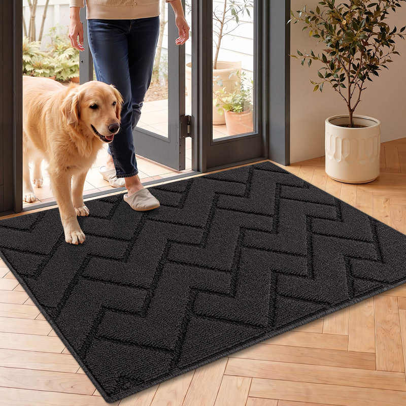 Dirt Trapper Non Slip Backing Washable Door Mat, 35*24, charcoal