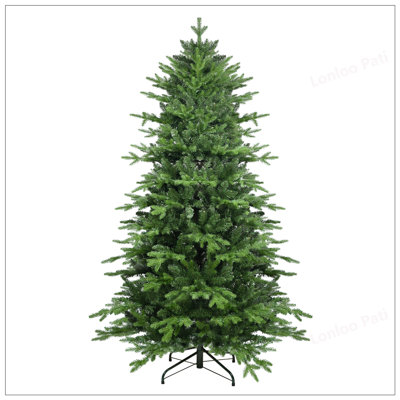 5FT Green PVC And PE Christmas Tree With 1488 Tips – Full & Lush Hinged Tree With Metal Stand, Easy Assembly, Realistic Mixed Needle Design