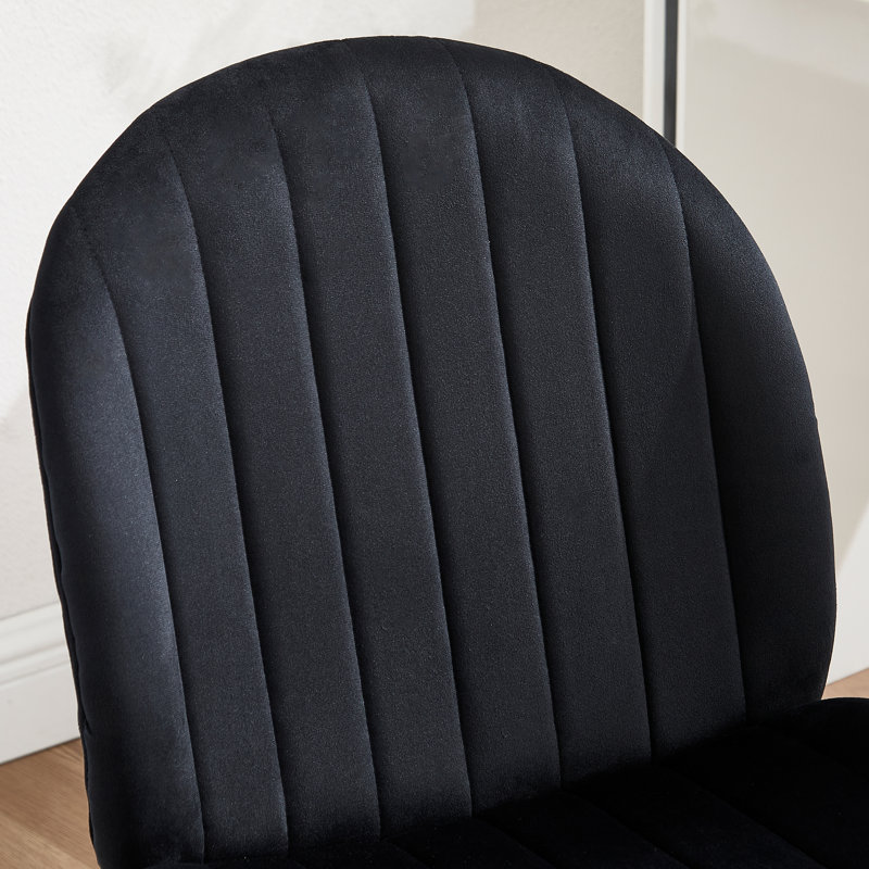 Upholstered Swivel Home Office Task Desk Chair, Black