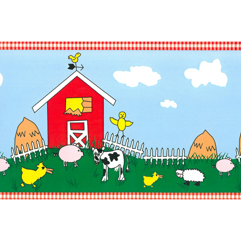 Bordure de papier peint l 15 pi x l 6 po kids animaux Tryon