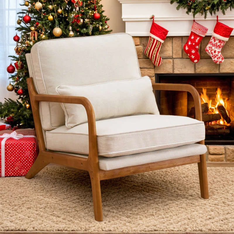 Upholstered Corduroy Armchair