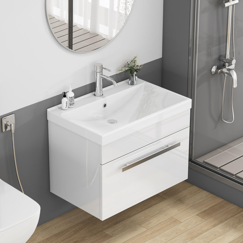 24-Inch Wall-Mounted Bathroom Vanity