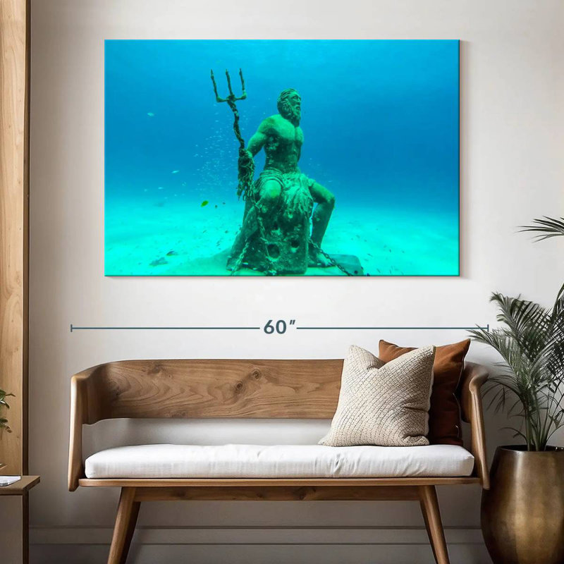 Kelan Sunken Poseidon Statue, 34" H x 51" W