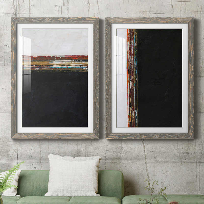 A Sense of Space I - Ensemble de 2 cadres photo, H 31,5 po x l 47 po x P 1,5 po, Gris