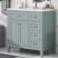 Ensemble de meuble-lavabo élégant avec lavabo 36 po - Armoire de salle de bain avec tiroirs, structure solide et panneau de fibres à densité moyenne-109697306