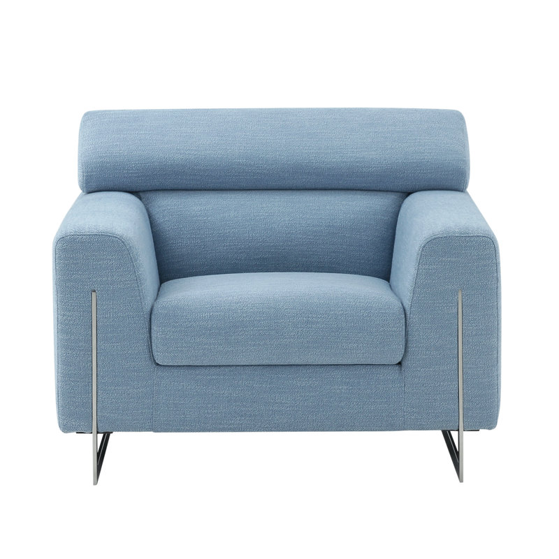 Fauteuil de 41,7 po de largeur Simona, Mélange de polyester bleu