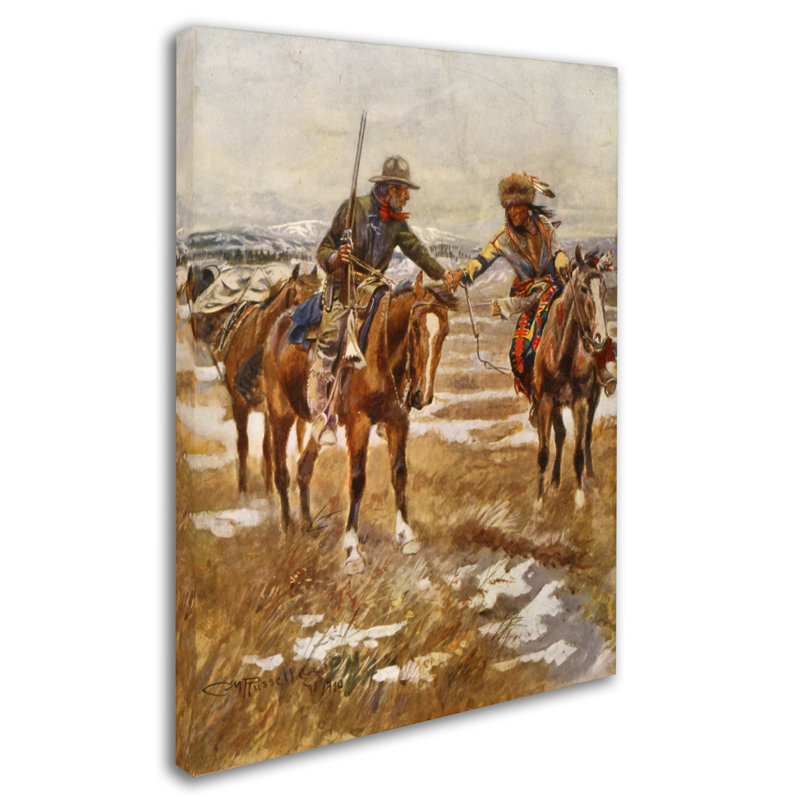 « the meeting », art mural sur toile tendue, H 19 po x l 14 po