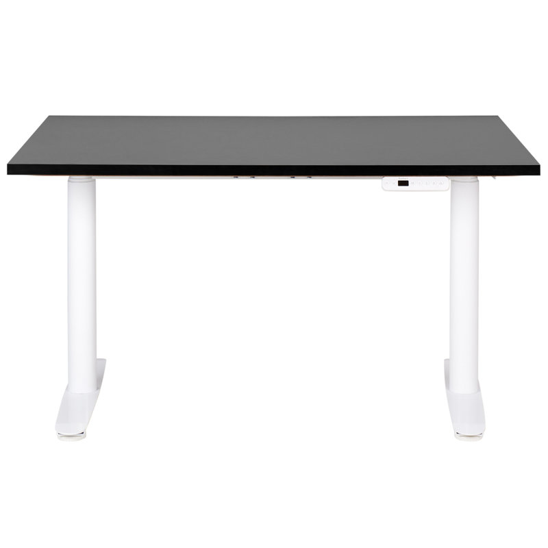 Garrey Adjustable Metal Base Standing Desk, 132cm H x 120cm W x 72cm D, White, Black