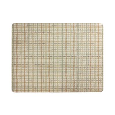 Frieling Plaid Rectangular Placemat, Beige, 16.5" X 12.5", Set Of 6