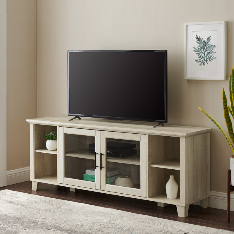 Eberardo 58" 2-Door TV Stand for TVs up to 65", White Oak