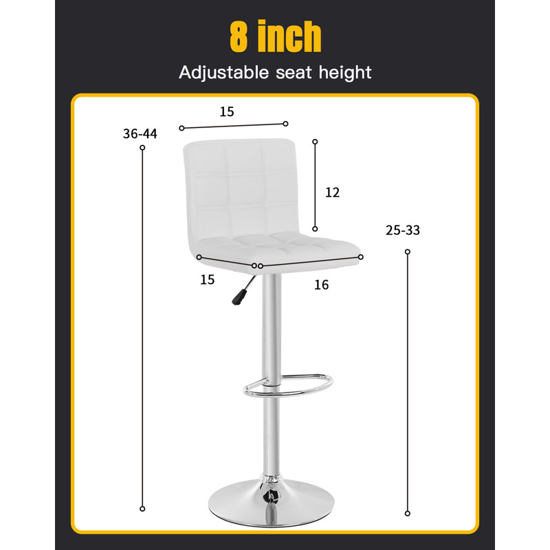 Tabouret de bar pivotant à hauteur réglable Ceann, Blanc