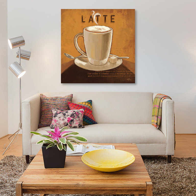 «Coffee and Co. IV», affiche vintage sur toile, H 18 po x l 18 po x P 1,5 po, Toile tendue, Pas de tapis