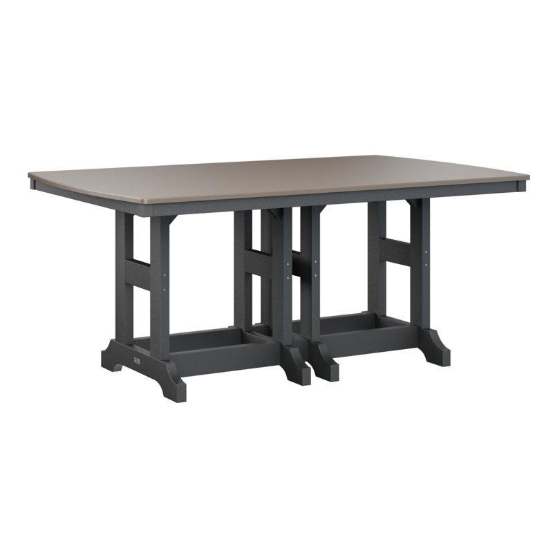 Table de salle à manger à hauteur de comptoir rectangulaire 72 po Berlin Gardens Garden Classic, Bronze martelé, Noir
