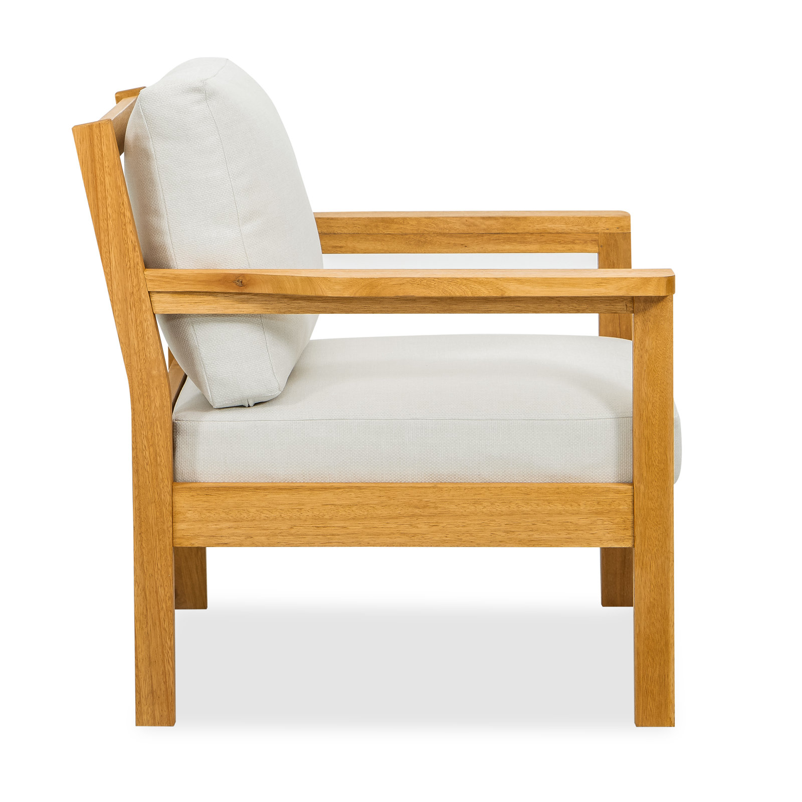 Lanie Eucalyptus Patio Chair with Cushion, White