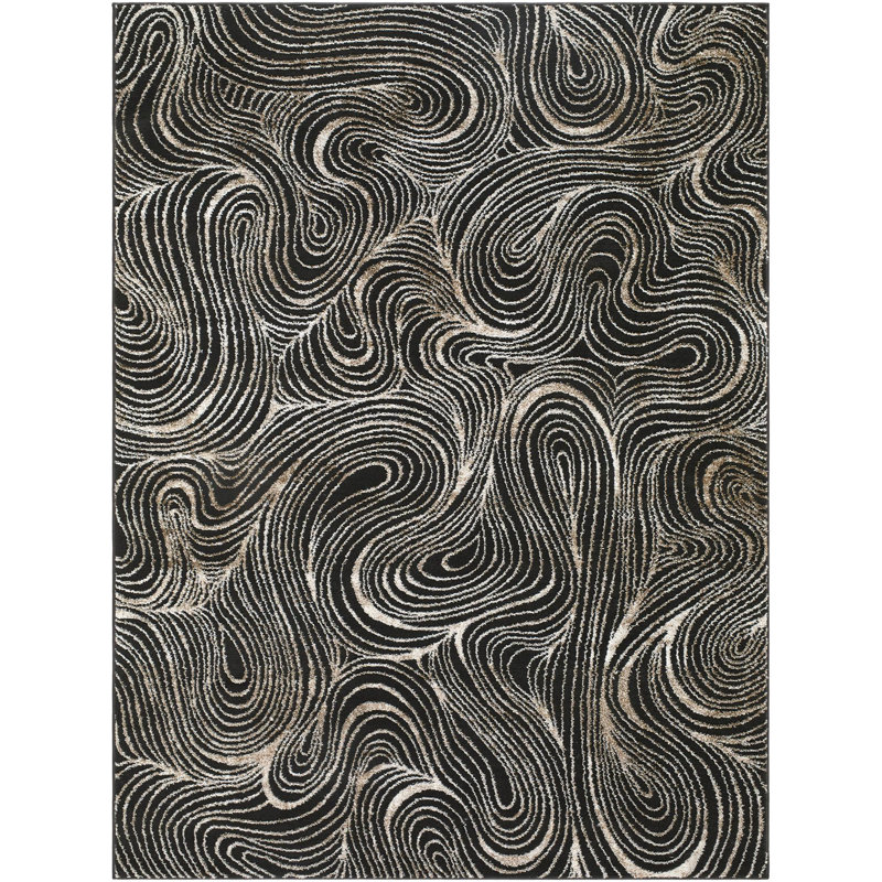 ELLE Decor X Livabliss Grenelle Machine Woven Rug, Runner 2'8" x 7'3", Black