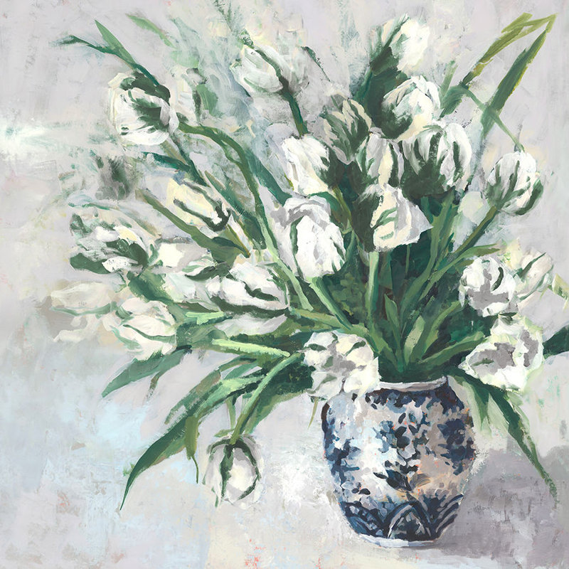Tulipes pour les jours II par Fern Cassidy - Peinture encadrée, art mural, Verre