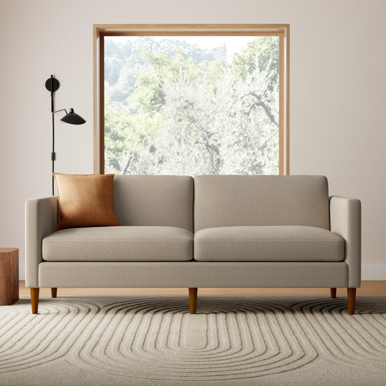 Clifford 87'' Sofa, Davis Chateau Gray Bouclé