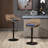 2Pcs Blue Linen Swivel Stools, Adjustable Height With Footrest For Home Dining Room Bar Kitchen And Comfort-837263202