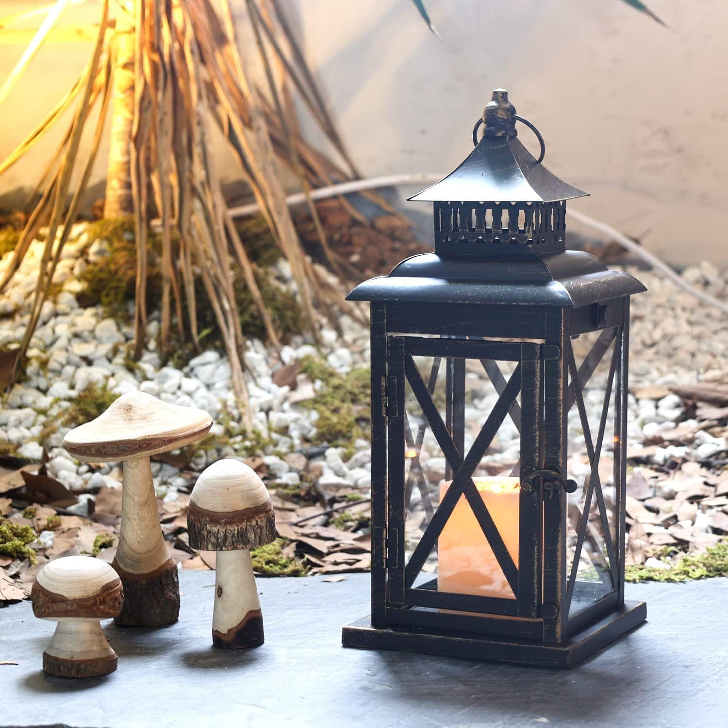 Breakwater Bay Lantern Decorative Indoor \u0026 Outdoor, Large Hanging Candle  Lanterns Home Decor, Vintage Metal Candle Holders For Front Porch Patio  Wedding Party, Halloween Christmas Decorations (Black) | Wayfair, image size:1500x1500