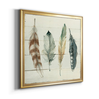 Shiplap Feathers I - Ensemble de 2 reproductions d'art
