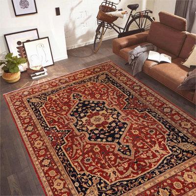 Tapis rouge / rouge Bohemian Ziegler Parleen - 9 pi 6 po x 12 pi 0 po