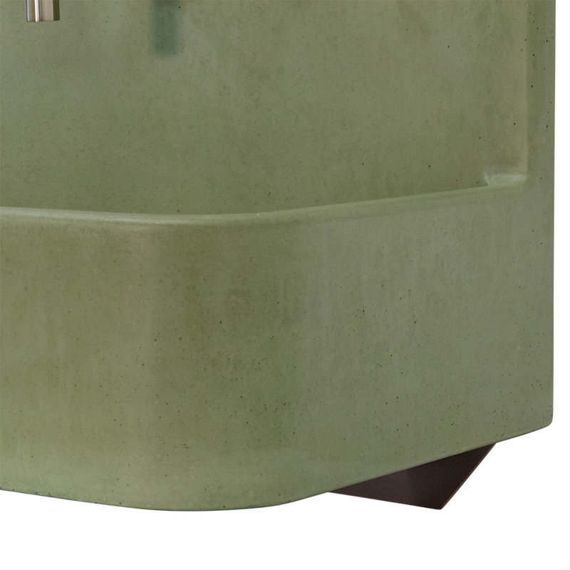 Newterra Handmade Concrete Wall/Vessel 22" Bathroom Sink, Moss, 3 Hole