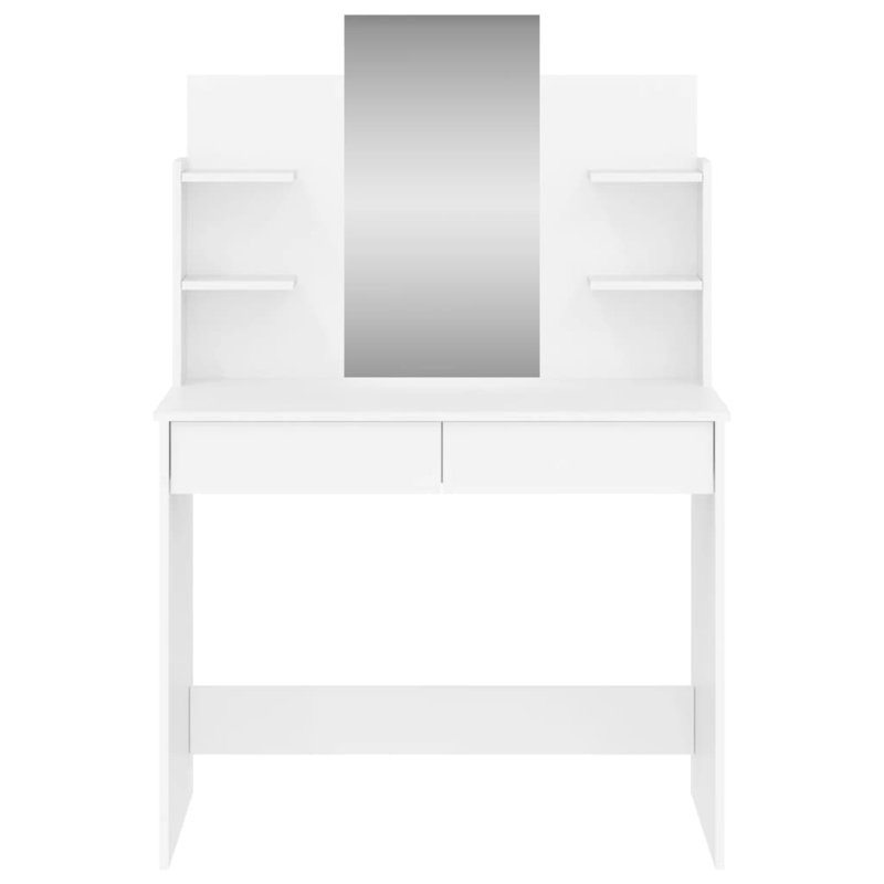 vidaXL Dressing Table with Mirror Storage Makeup Vanity Table Desk Furniture, White