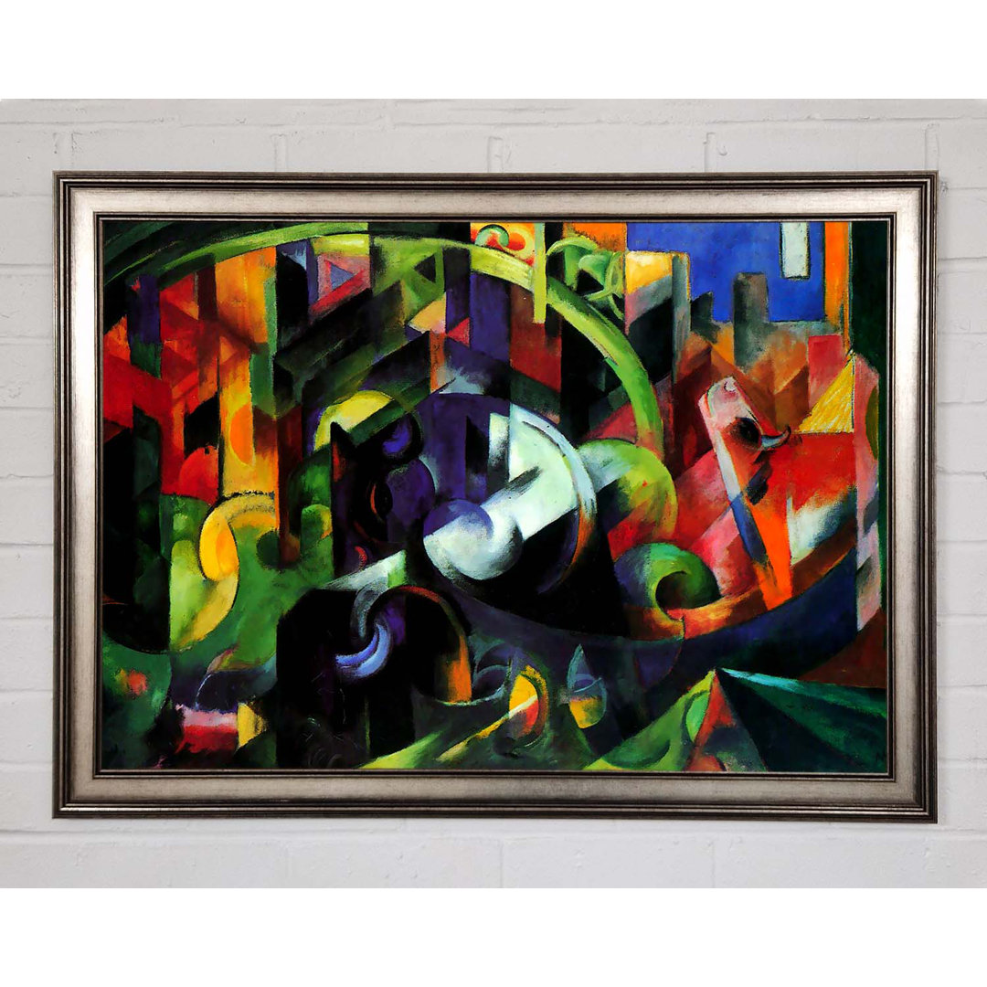 Franz Marc Abstrakt mit Rindern Gerahmter Druck