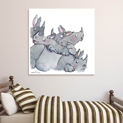 Studio Series - Crash of Rhinos - Gallery-Wrapped Canvas - Hambrick Collection