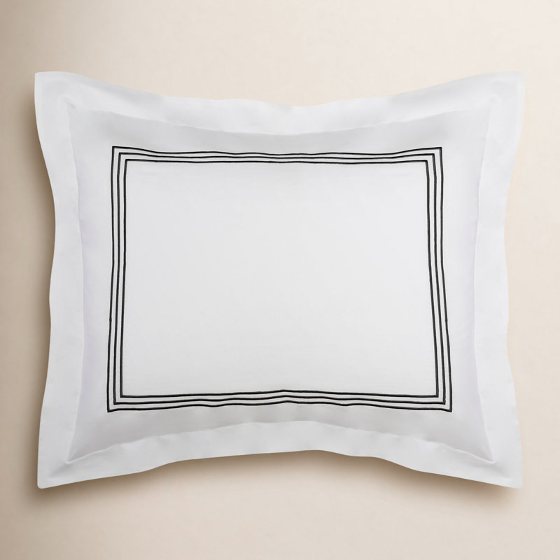Norma Cotton Blend Pillow Sham, Black, Standard