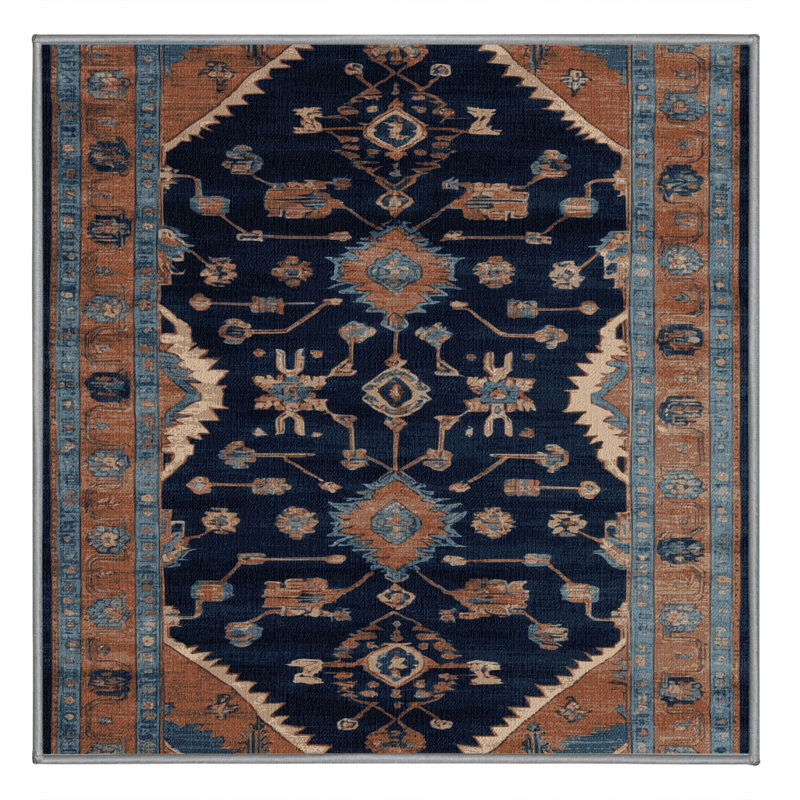 Tapis gris lavable à la machine, Carré 4 pi