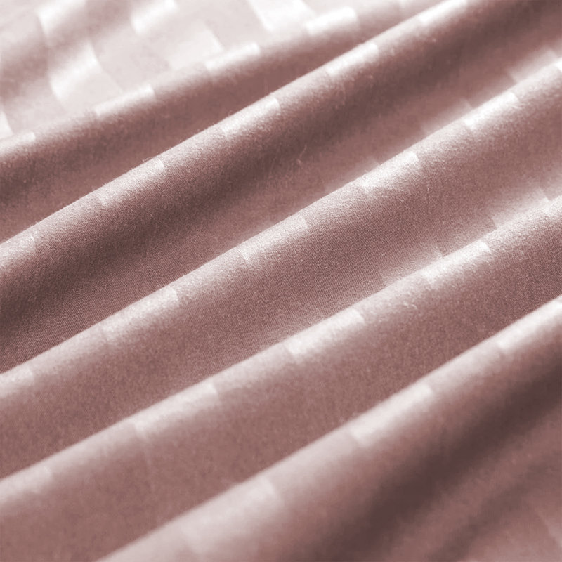 Canella 100% Microfiber Stripe Duvet Cover Set with Pillowcases, Kingsize - 2 Standard Pillowcases, Peach