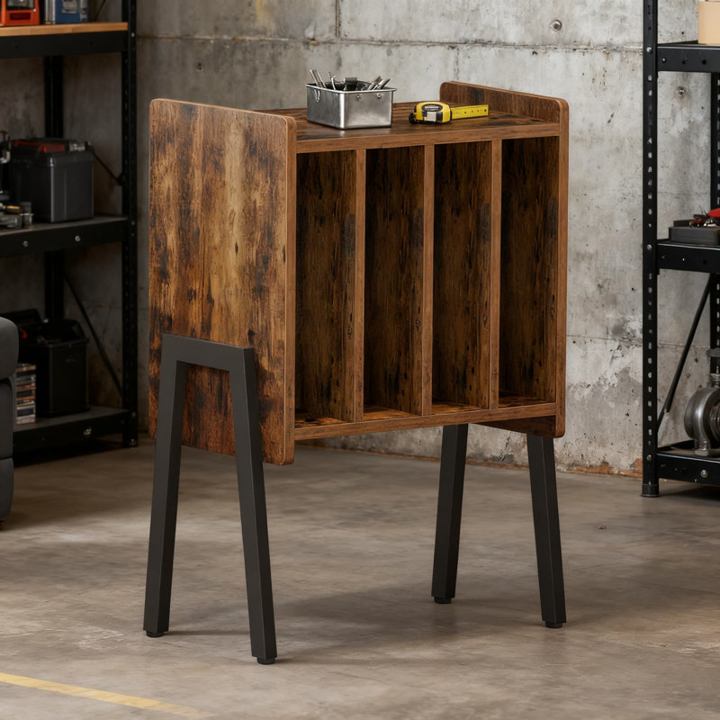 Support pour tourne-disque avec rangement en vinyle, table de bout multifonctionnelle et support de table tournante avec tablette de présentation pour le salon et la chambre à coucher