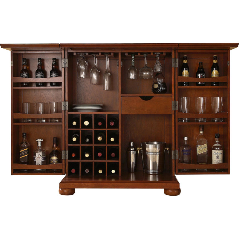 Armoire de bar Hedon, Cerisier classique