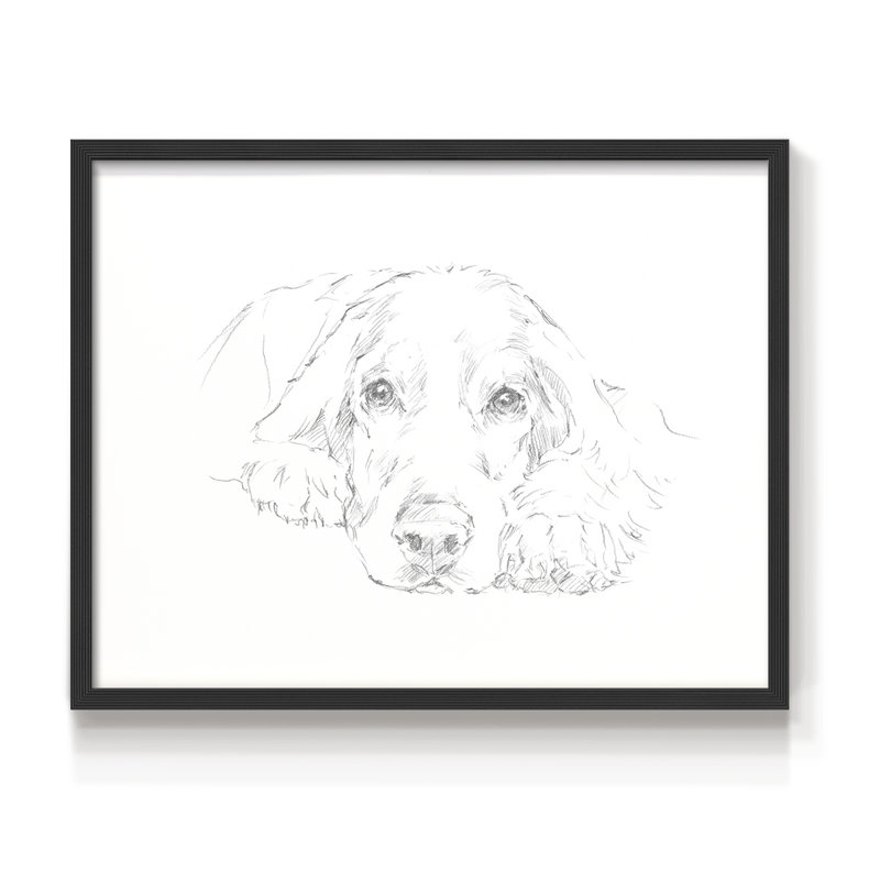 Lazy Dog II - Impression encadrée - Restickable, H 22 po x l 28 po, Noir, noir, noir, noir