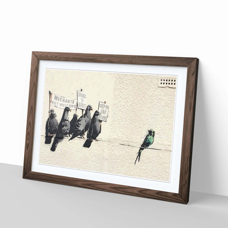 Banksy - Single Picture Frame Print, Walnut