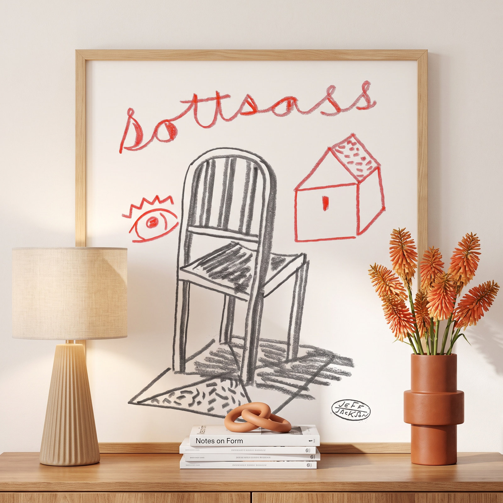Chairs Sottsass by Jeff Jackson, 10" W x 10" H, Maple Single Picture Framed Paper