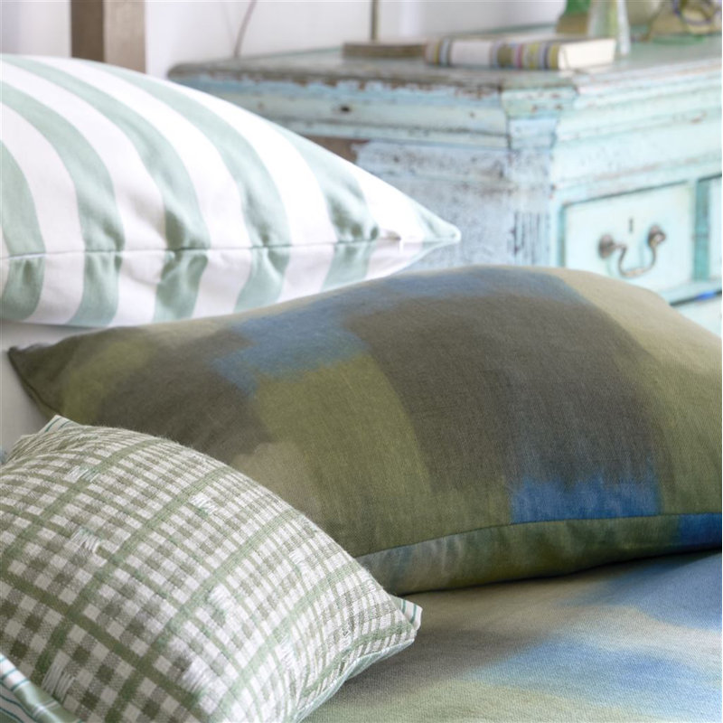 Carres Ombres Decorative Pillow, Moss