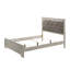 Très grand lit en bois avec tête de lit tapissier couleur beige et texture crocodile Champagne-2122251303