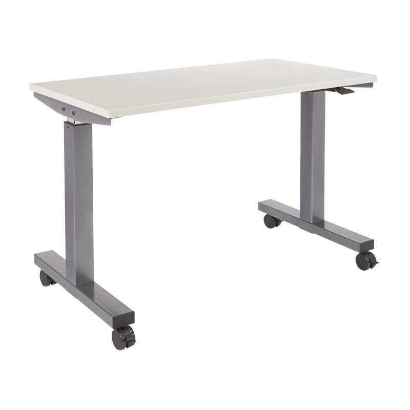 Kershner Adjustable Metal Base Standing Desk, Gray/Titanium, 43.25" H x 70.94" W x 23.63" D